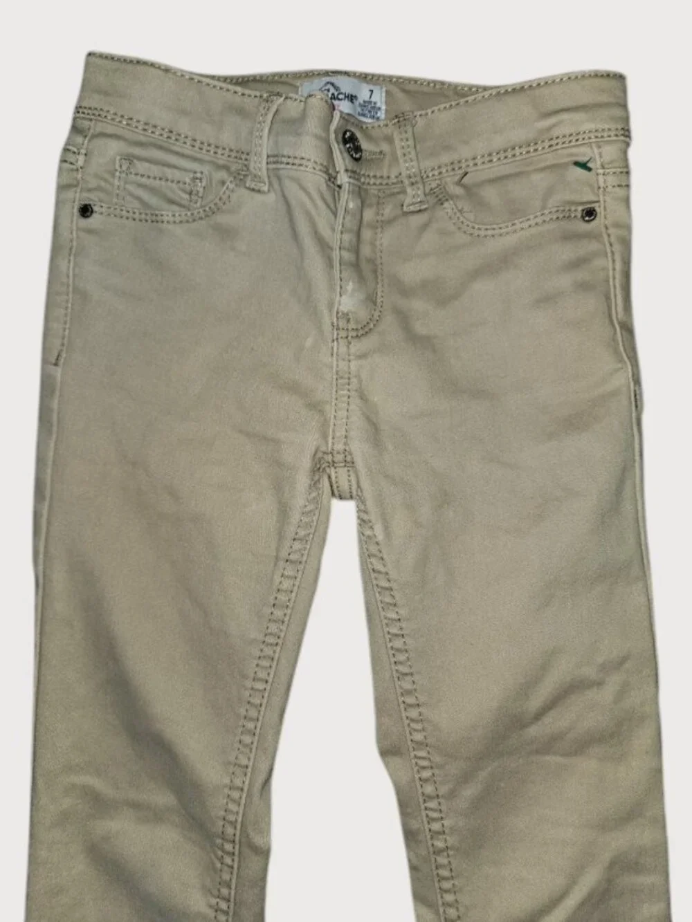 JORDACHE Tan Stretch Brushed Cotton Skinny Jeans Girls Size 7 Adjustable Waist